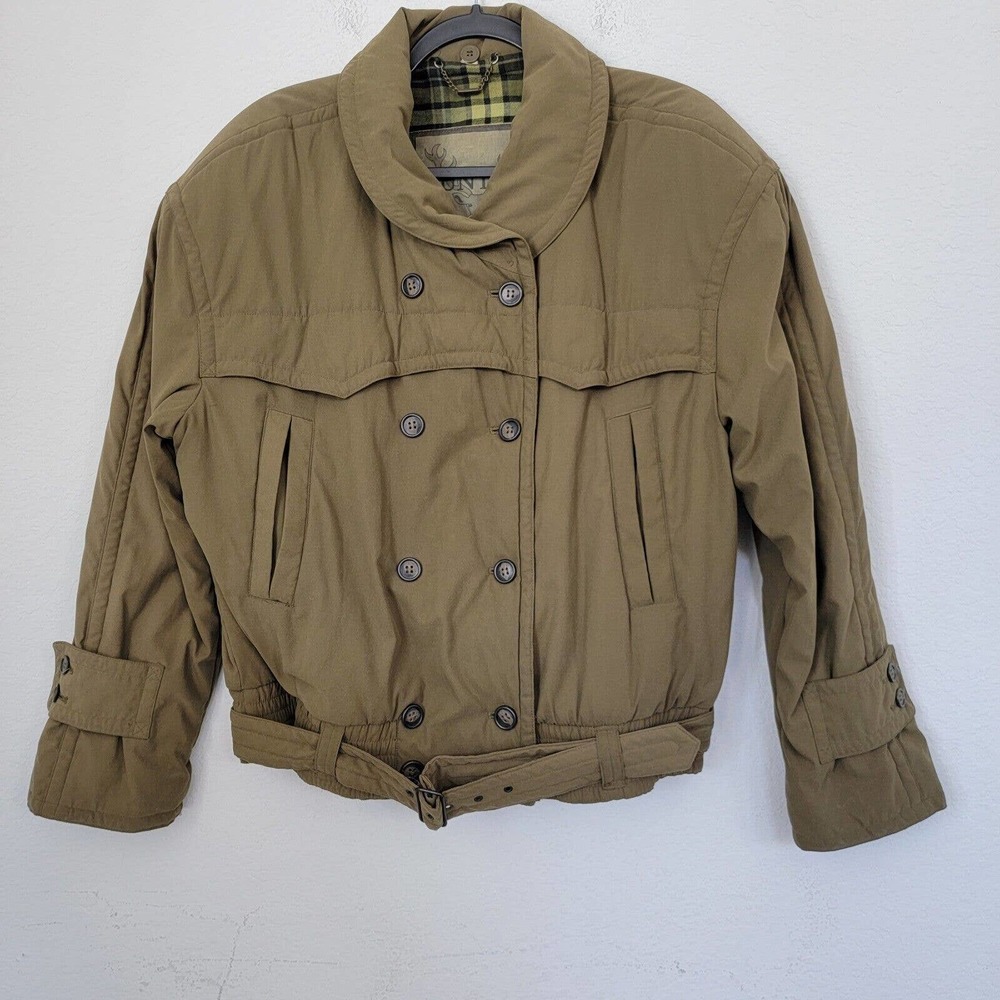 Vintage Mondi Hunting Olive Green Coat sz. 38 Small Women Outdoor Belt
